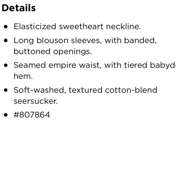 Tiered Seersucker Long-Sleeve Swing Top for Women size S NWTO - Picture 13 of 14